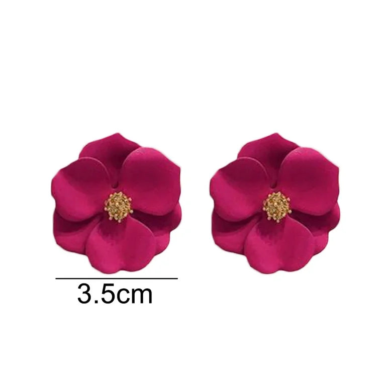 Hot Pink Flower Studs