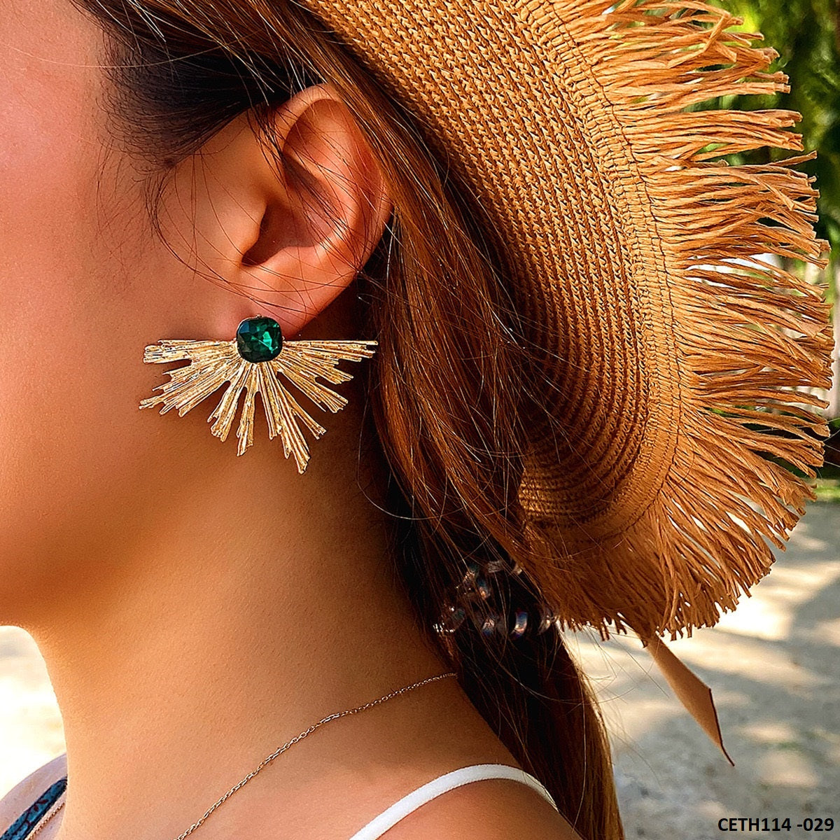 Peacock leaft Studs