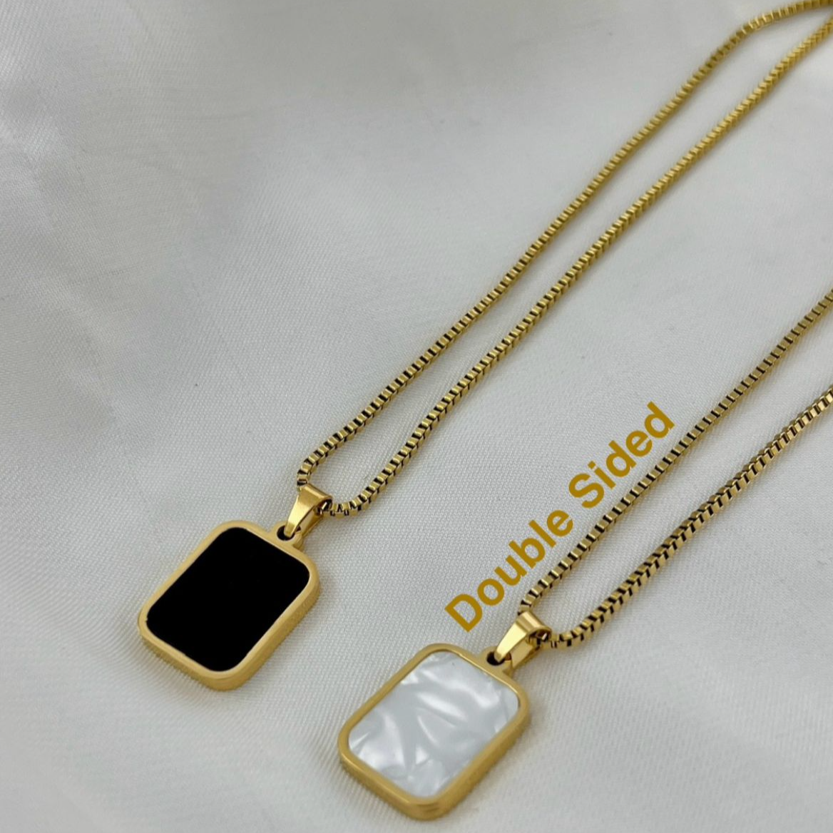 Double Side Square Pendant